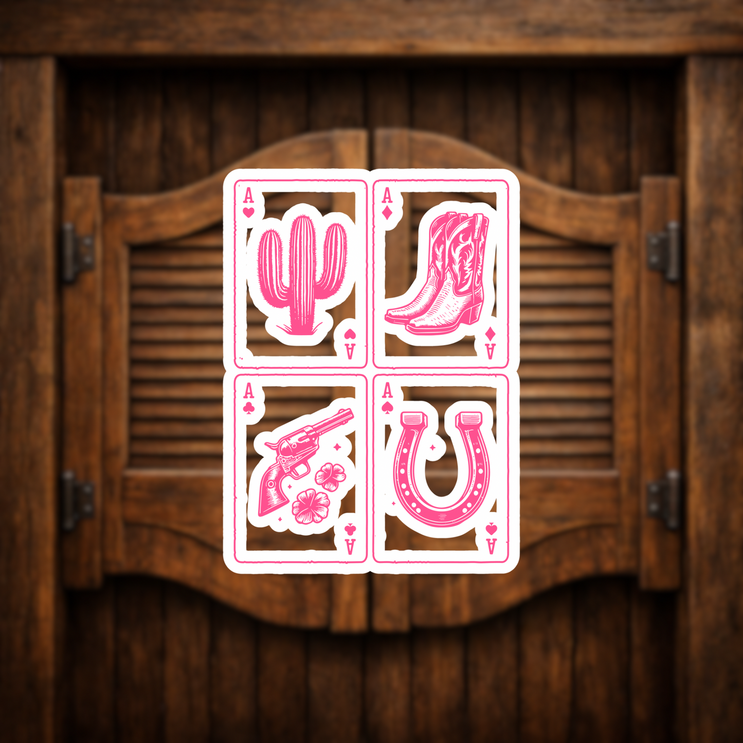 ace hearts western sticker