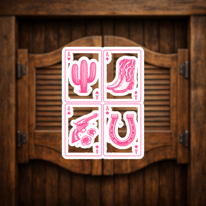 ace hearts western sticker
