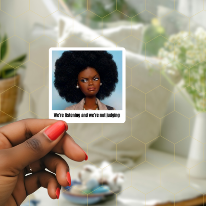 afro hair reaction decal