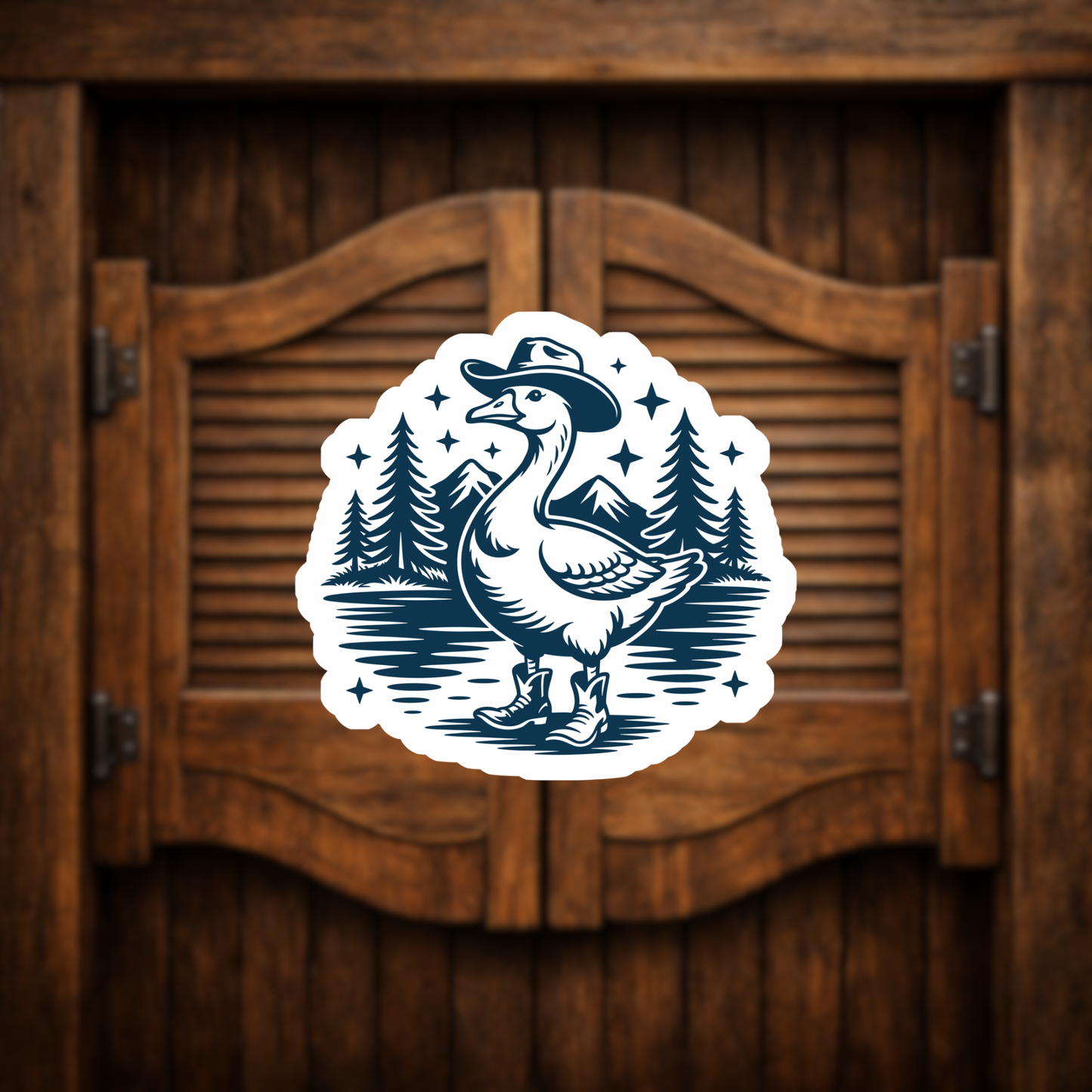 goose cowboy hat sticker