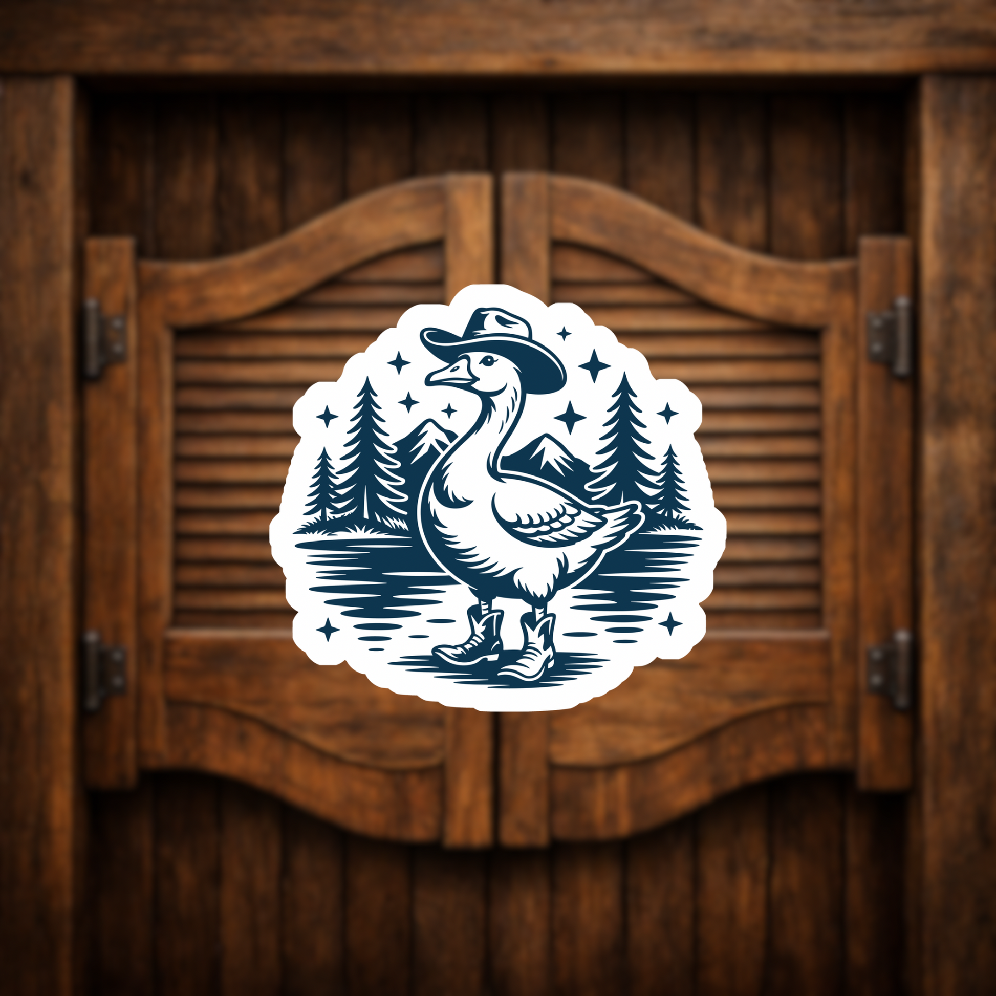 goose cowboy hat sticker