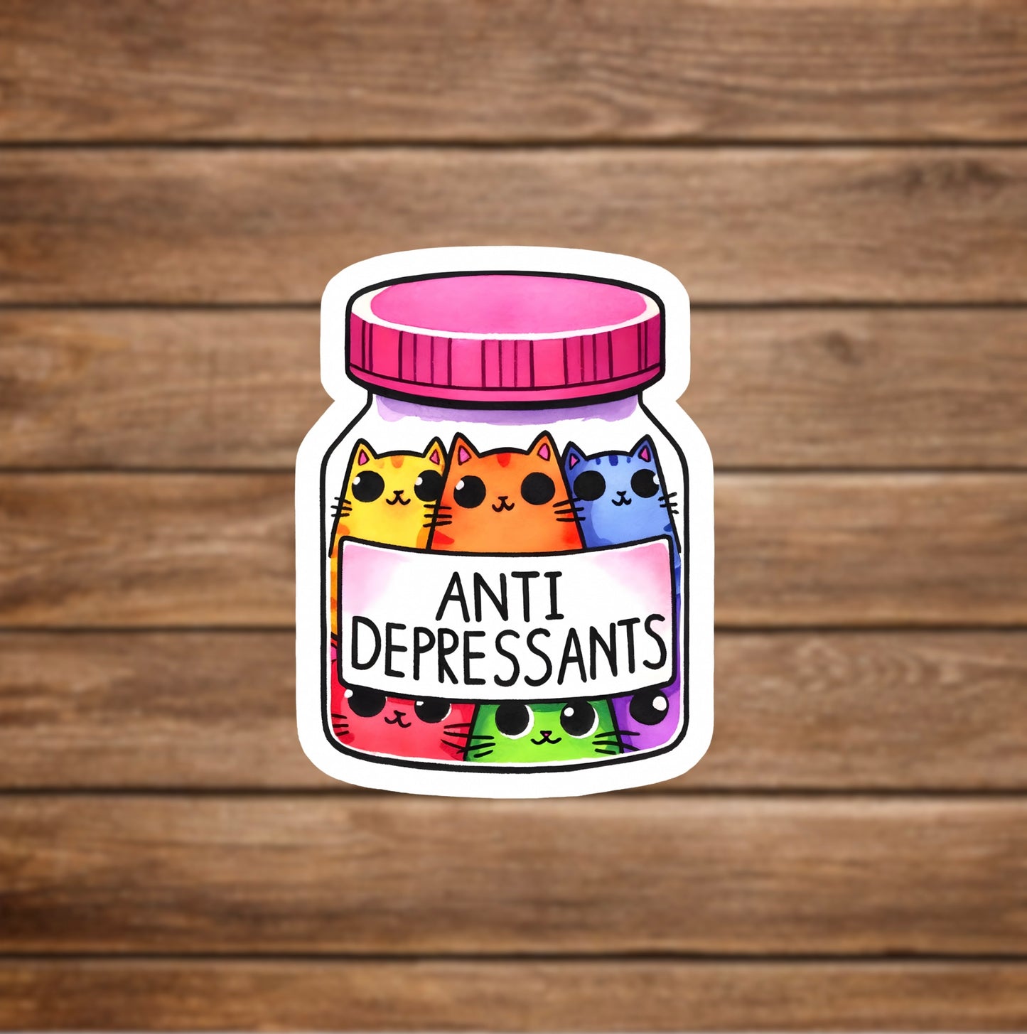 cats in a jar vinyl sticker