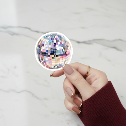 Retro disco ball sticker decal