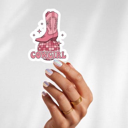 cowgirl boot disco sticker