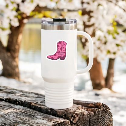 western boot sticker cow print