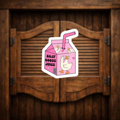 
silly goose juice sticker