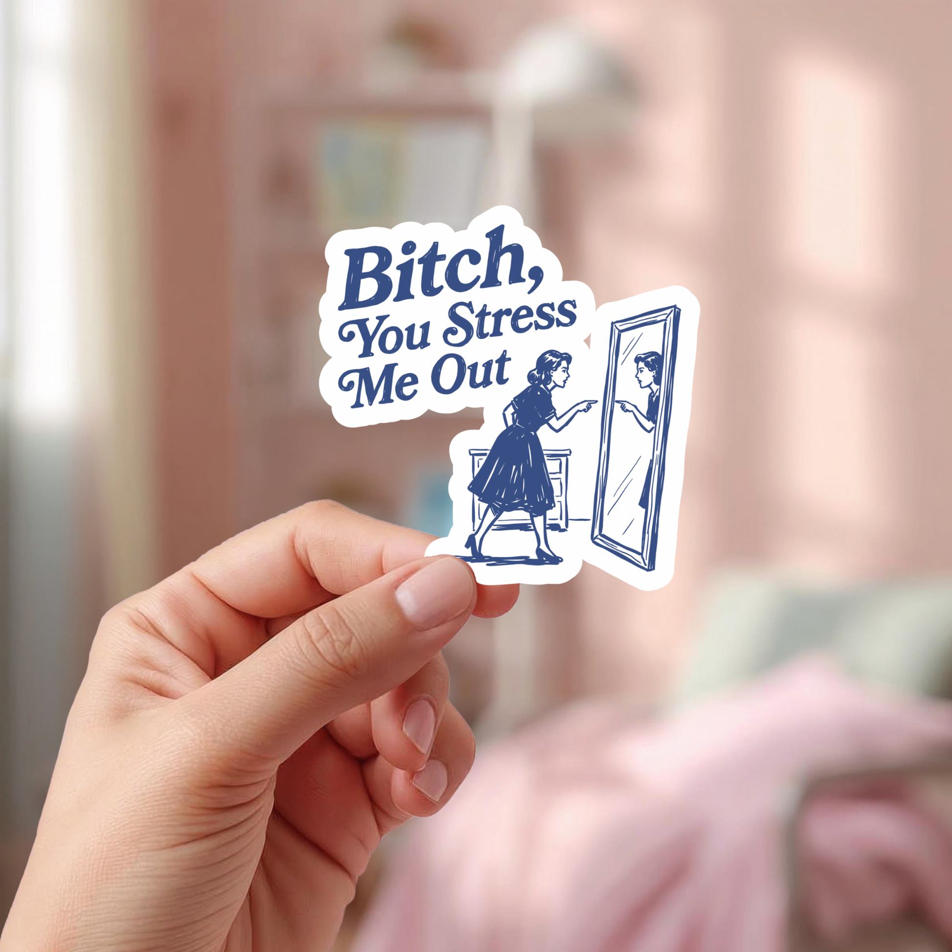 overwhelmed mom sticker design