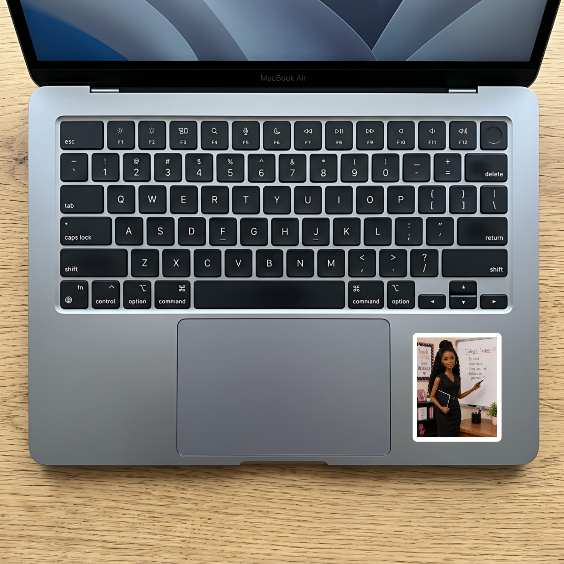 Black Teacher Vinyl Decal for Laptop