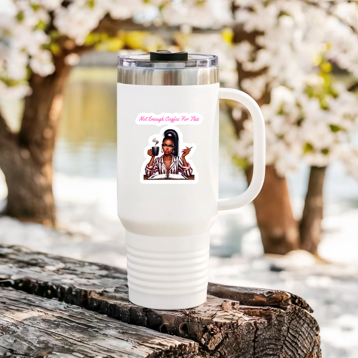 pink coffee saying sticker