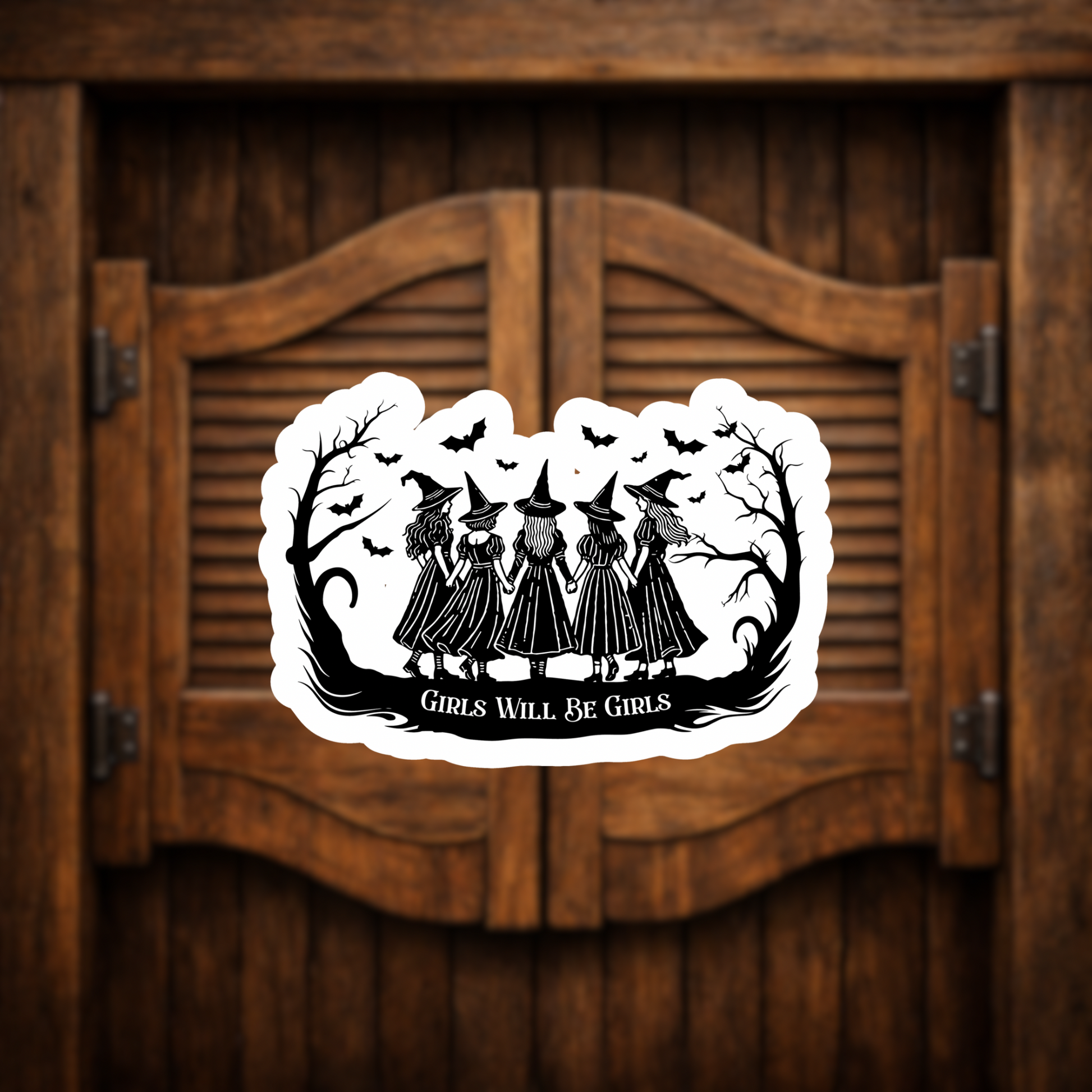 girls will be girls witch sticker