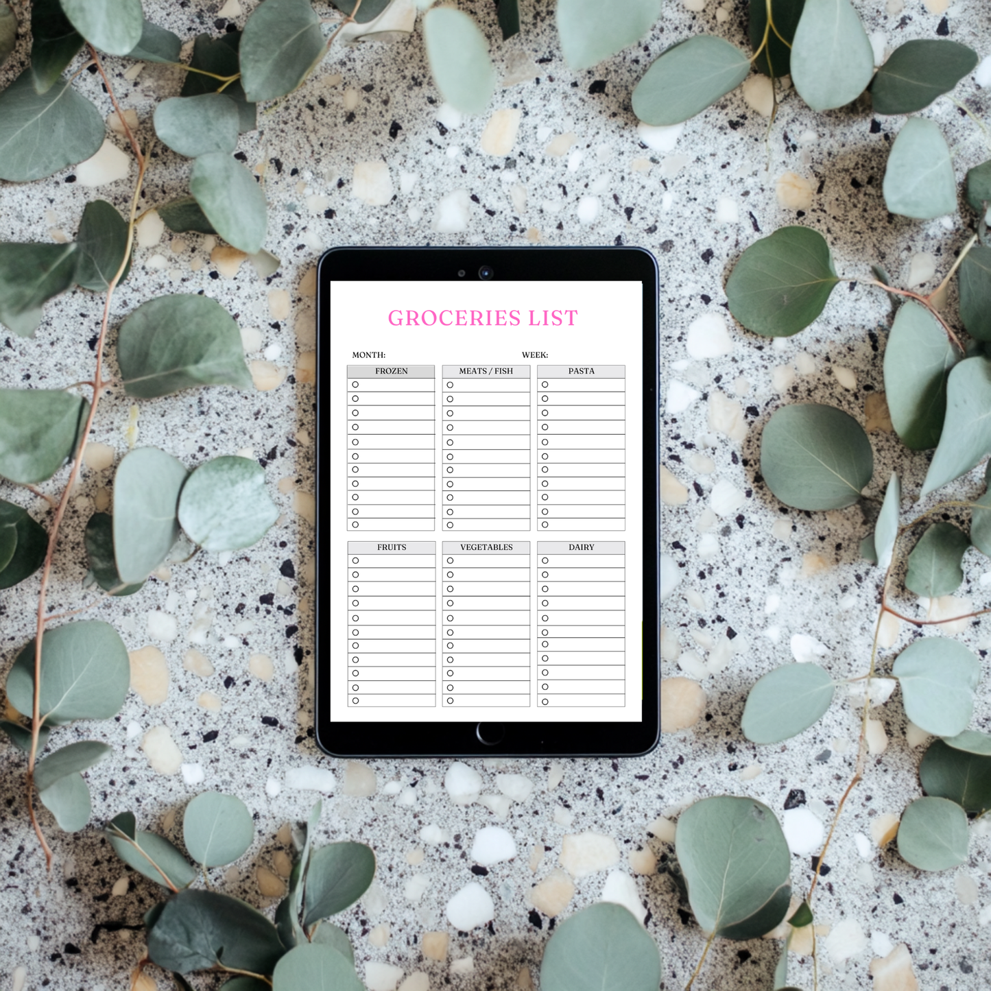 Pink Digital Meal Planner | Weekly & Monthly