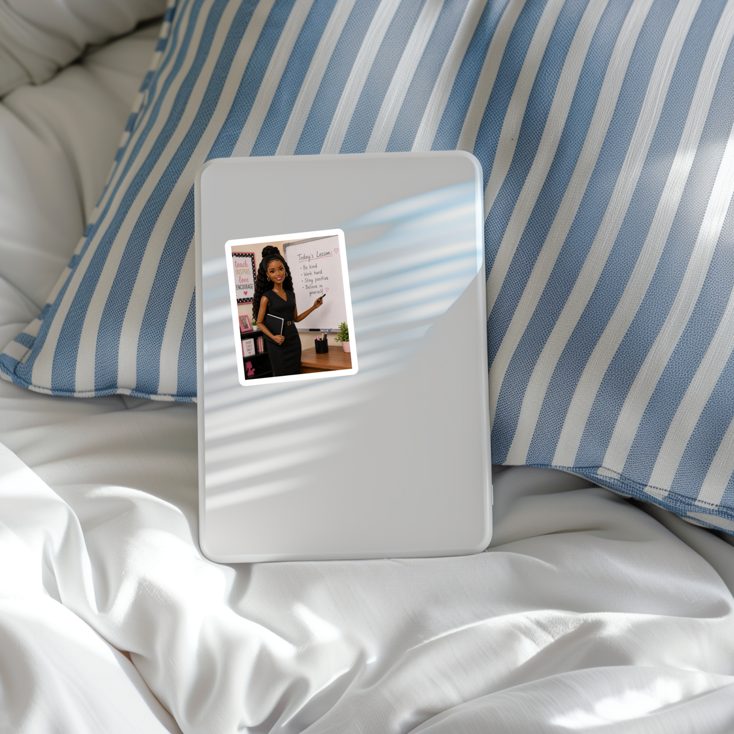 Black Woman Teacher iPad Cover Sticker