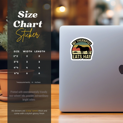 My Therapist Eats Hay Horse Vinyl Sticker