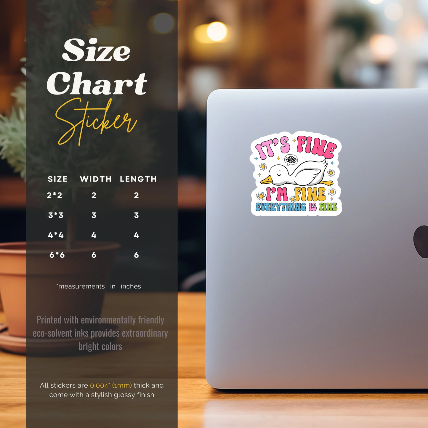 It’s Fine I’m Fine Everything Is Fine Goose Vinyl Sticker