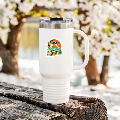 vintage binoculars woman sticker