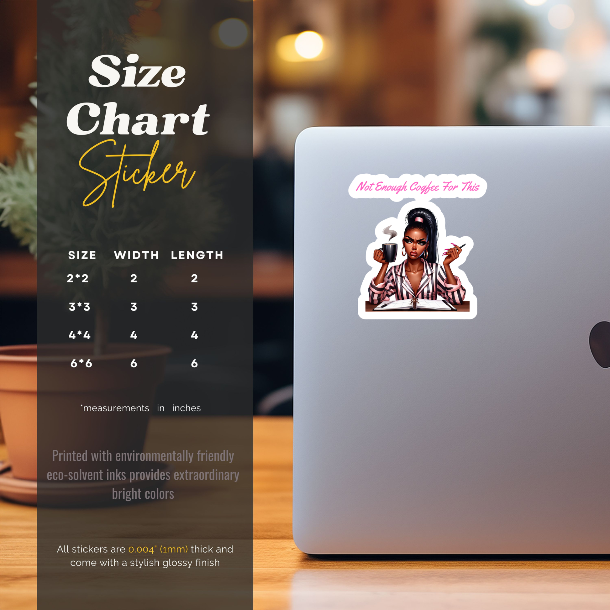 pink caffeine sticker