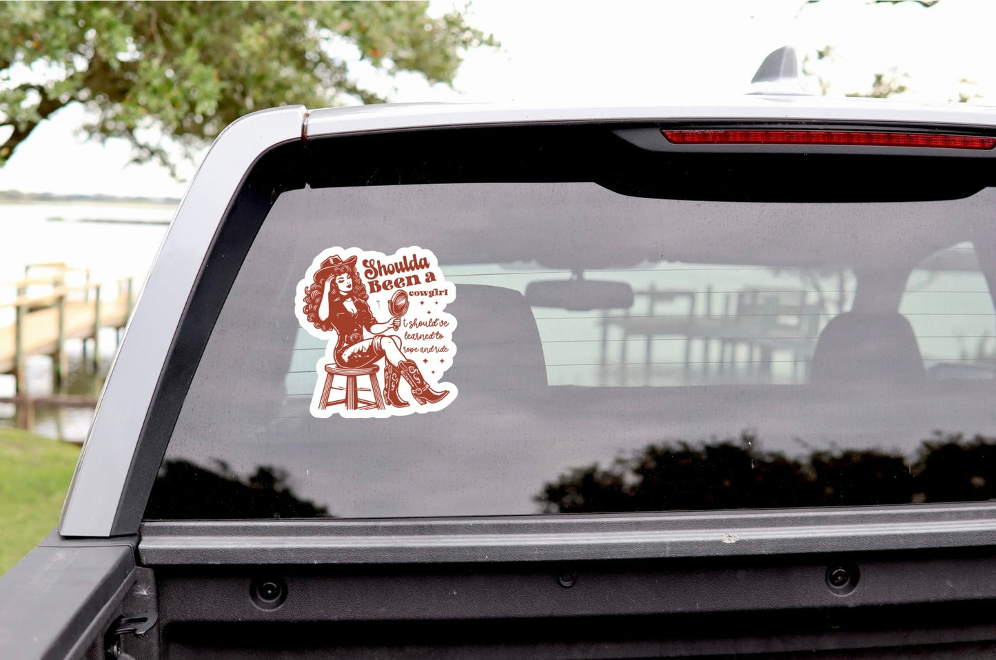 cowgirl boots hat sticker design