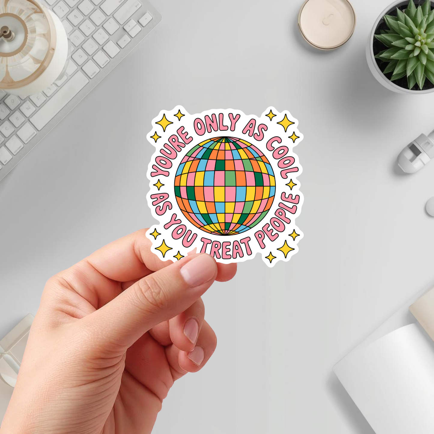 positive message retro vinyl sticker