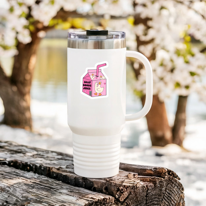 pink goose cartoon sticker