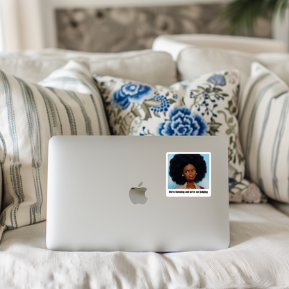 black doll face reaction decal
