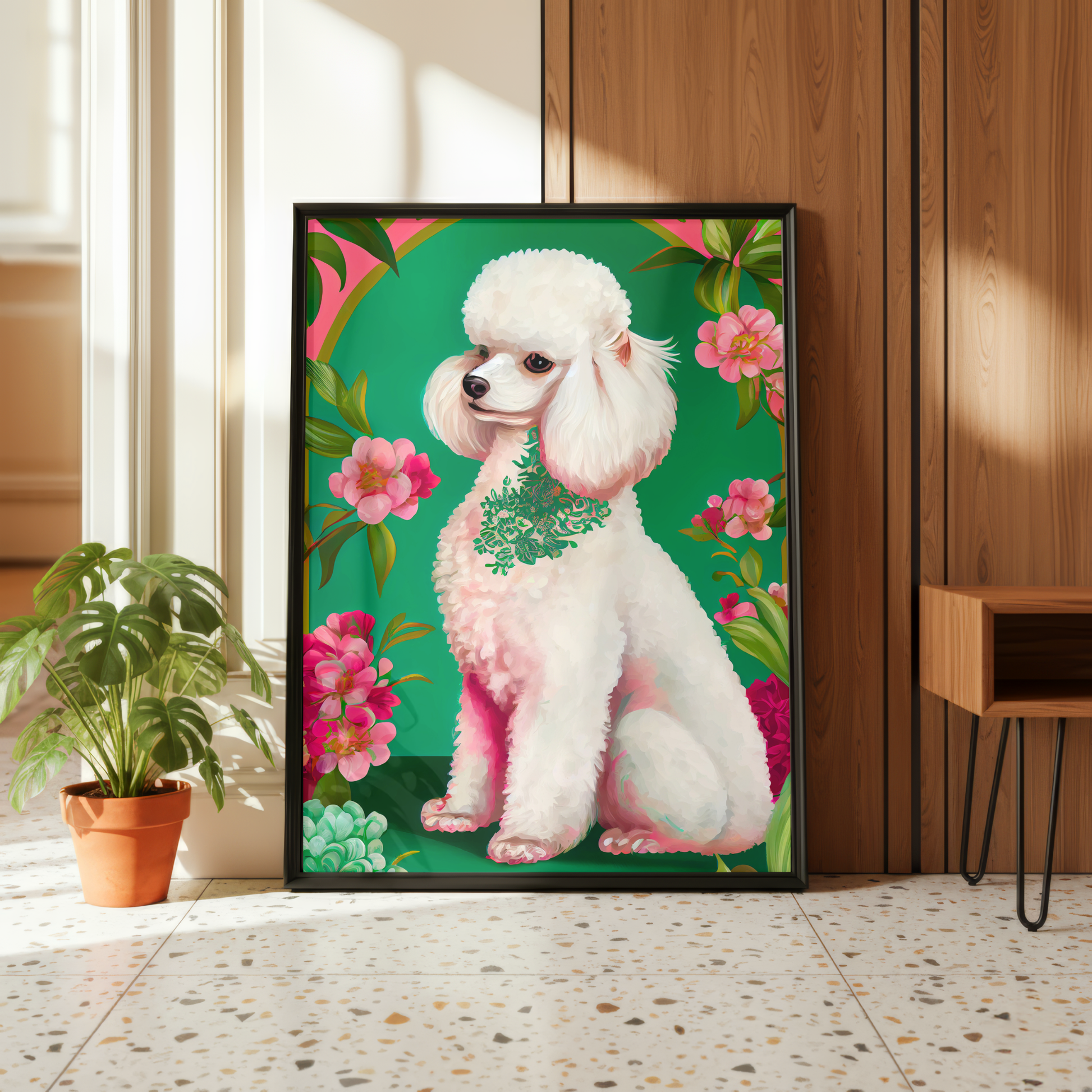 dog portrait botanical artwork