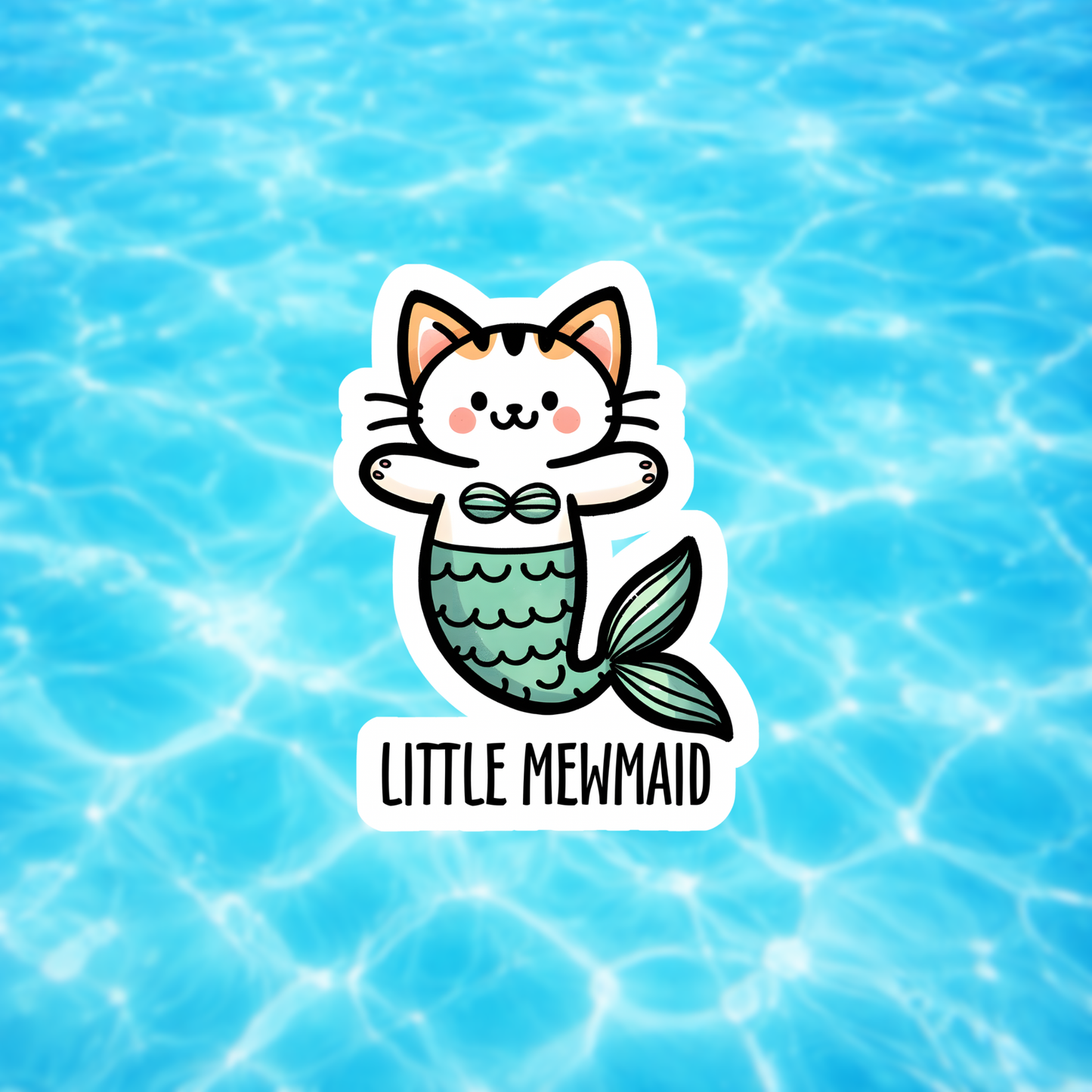 little mewmaid cat sticker