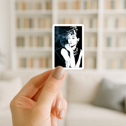 vintage glam portrait sticker decal