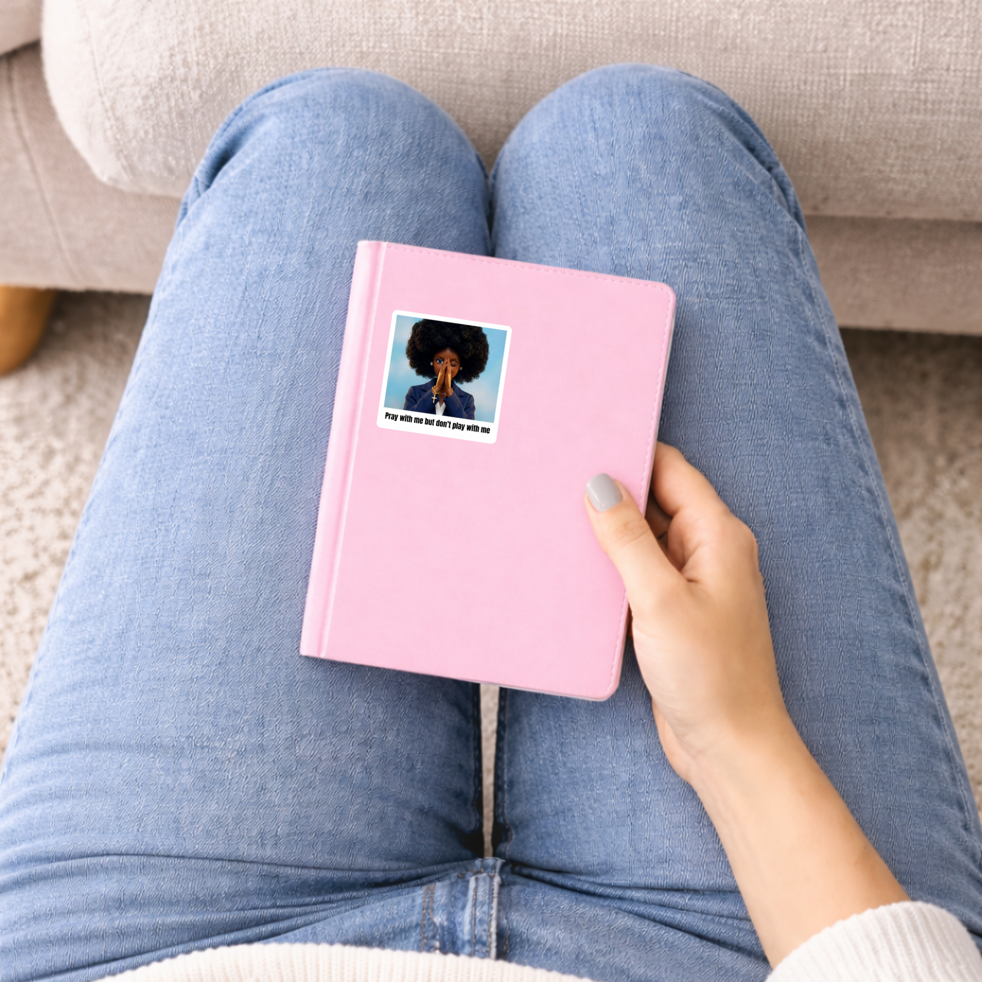 Sarcastic Afro Doll Laptop Sticker