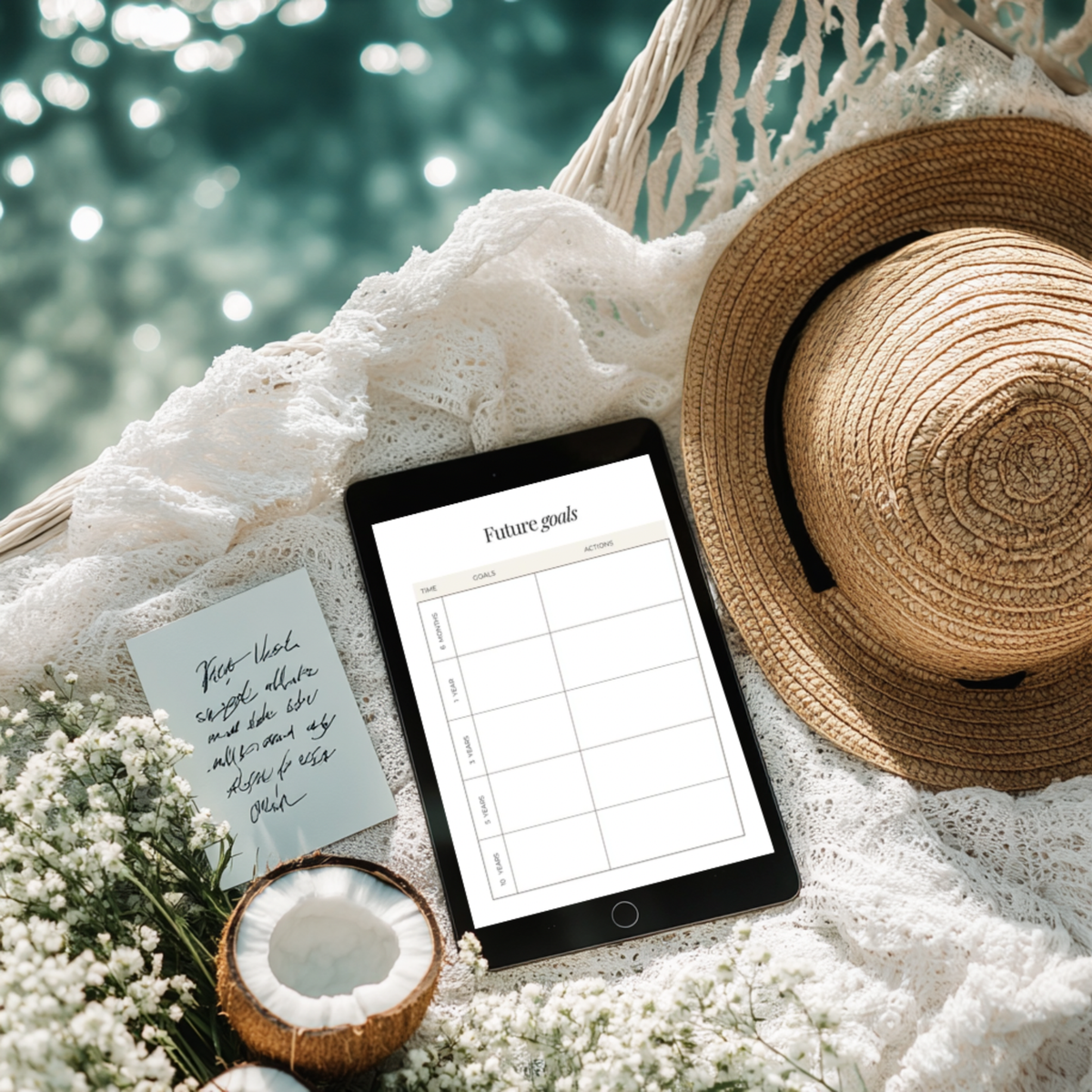 Financial goals planner with future planning and annual goals
