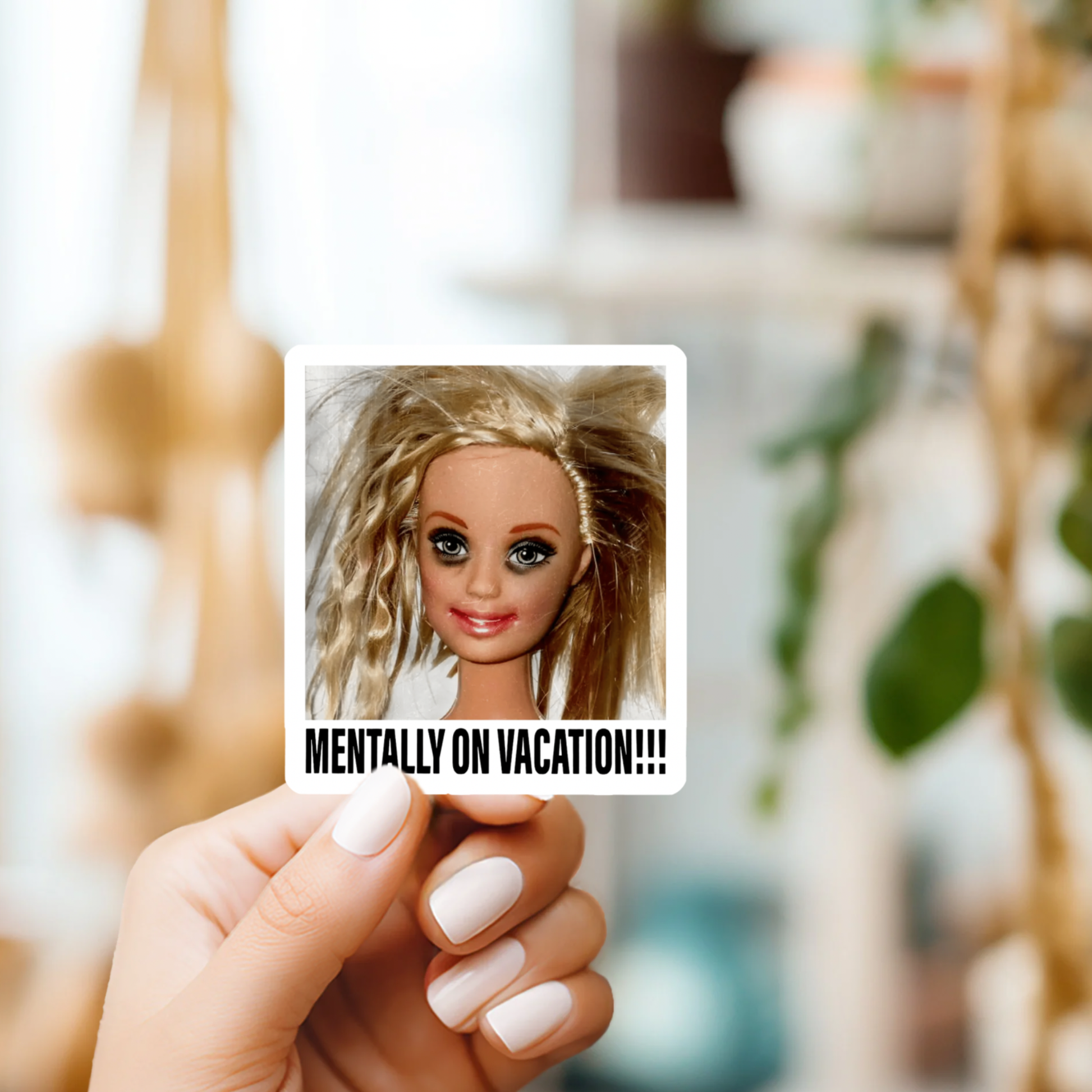 Blonde doll reaction meme vinyl decal