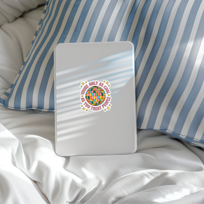 disco ball quote sticker for iPad case