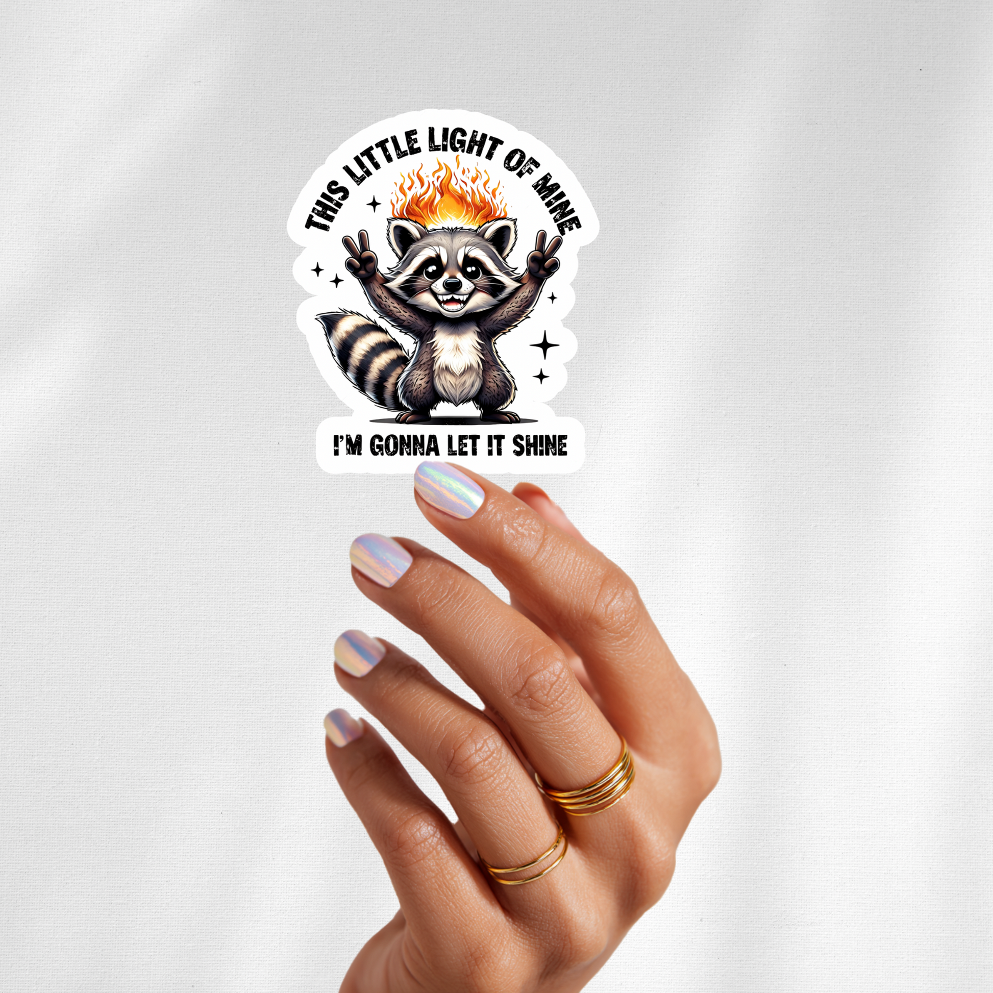 this little light of mine raccoon sticker