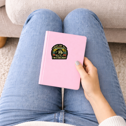 Woodland animal humor sticker for a notebook