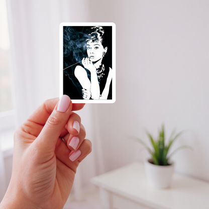 old hollywood glam woman sticker decal