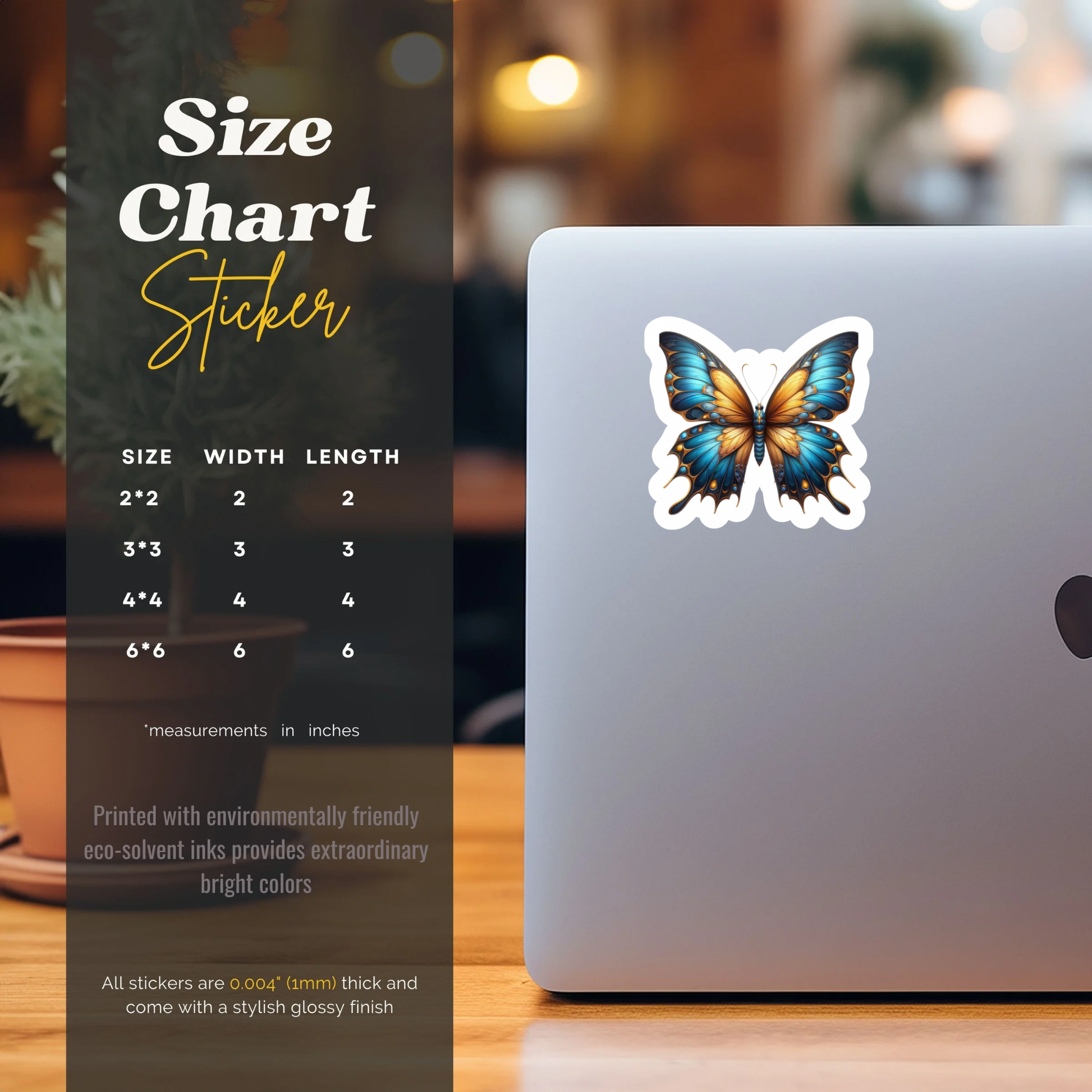 jewel tone butterfly sticker