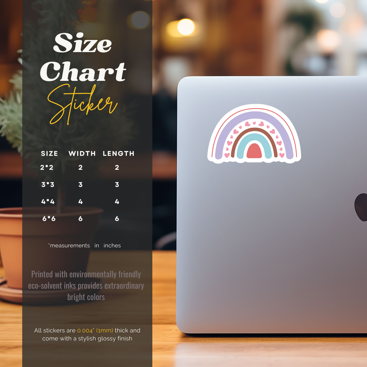 pastel rainbow laptop sticker