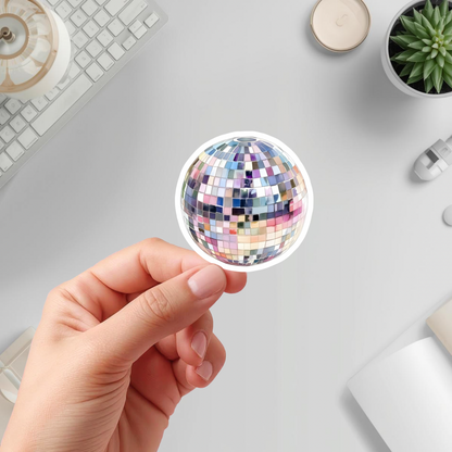 Pastel disco ball vinyl sticker