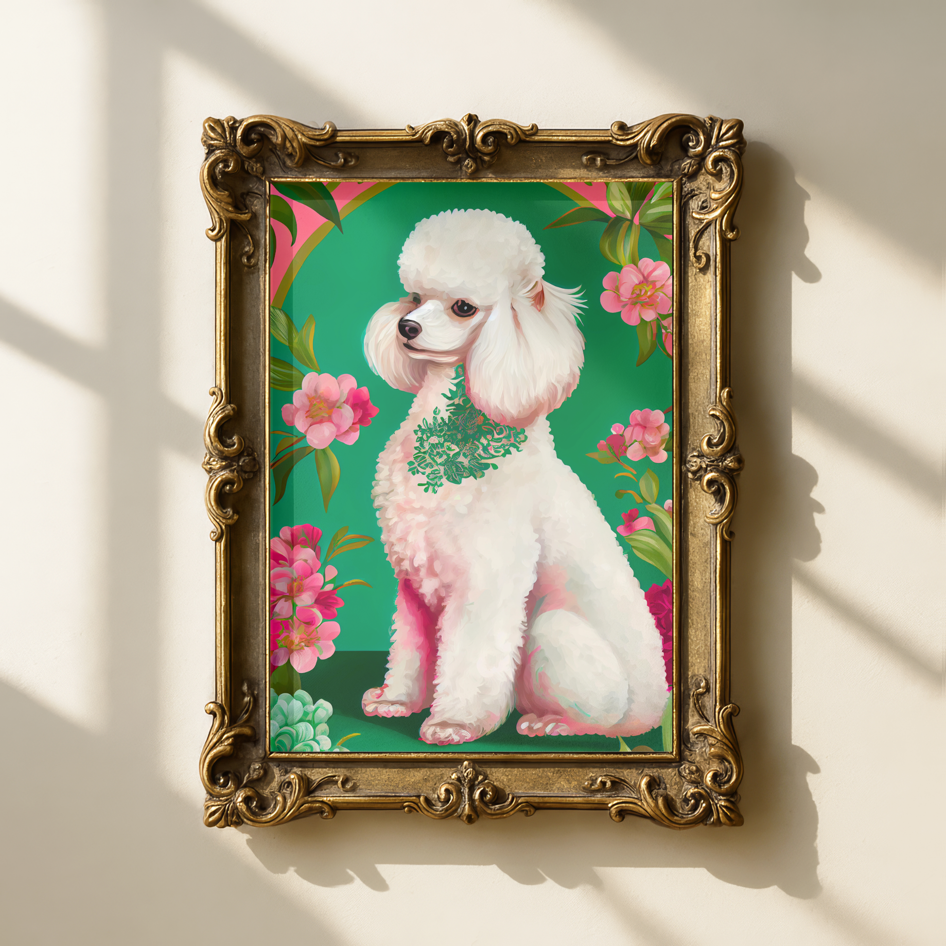 poodle floral wall art printable