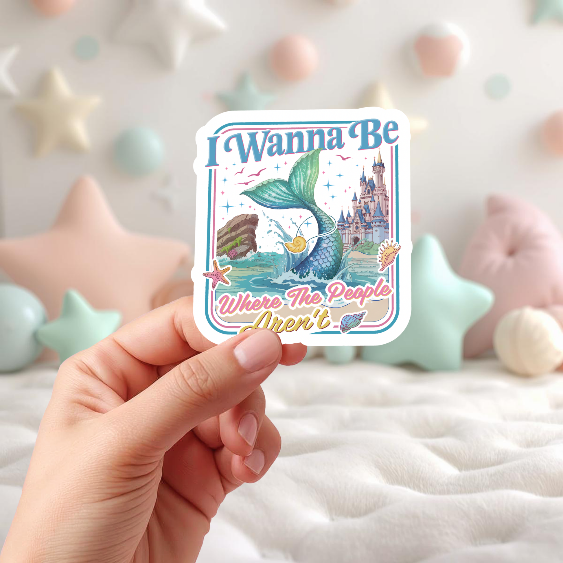 mermaid tail water sticker