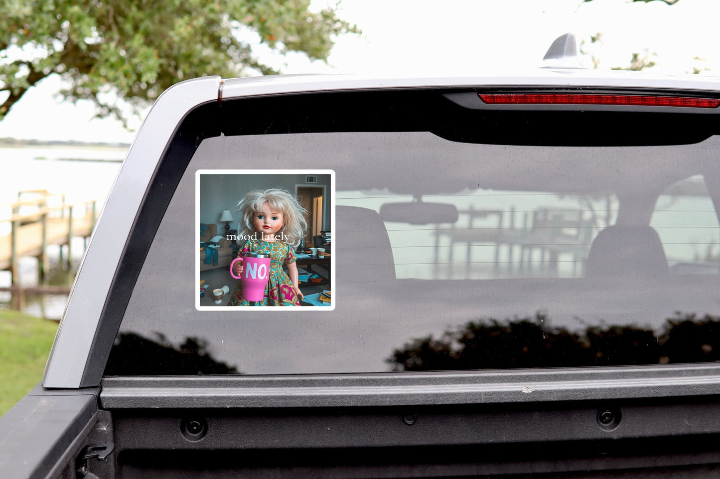 Creepy cute doll decal for tumbler