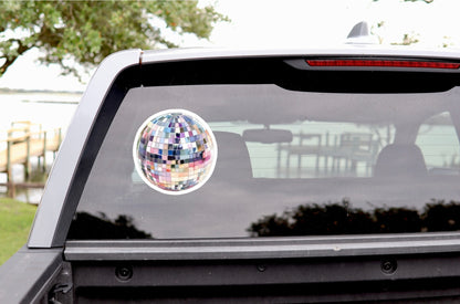Disco ball decal for car window