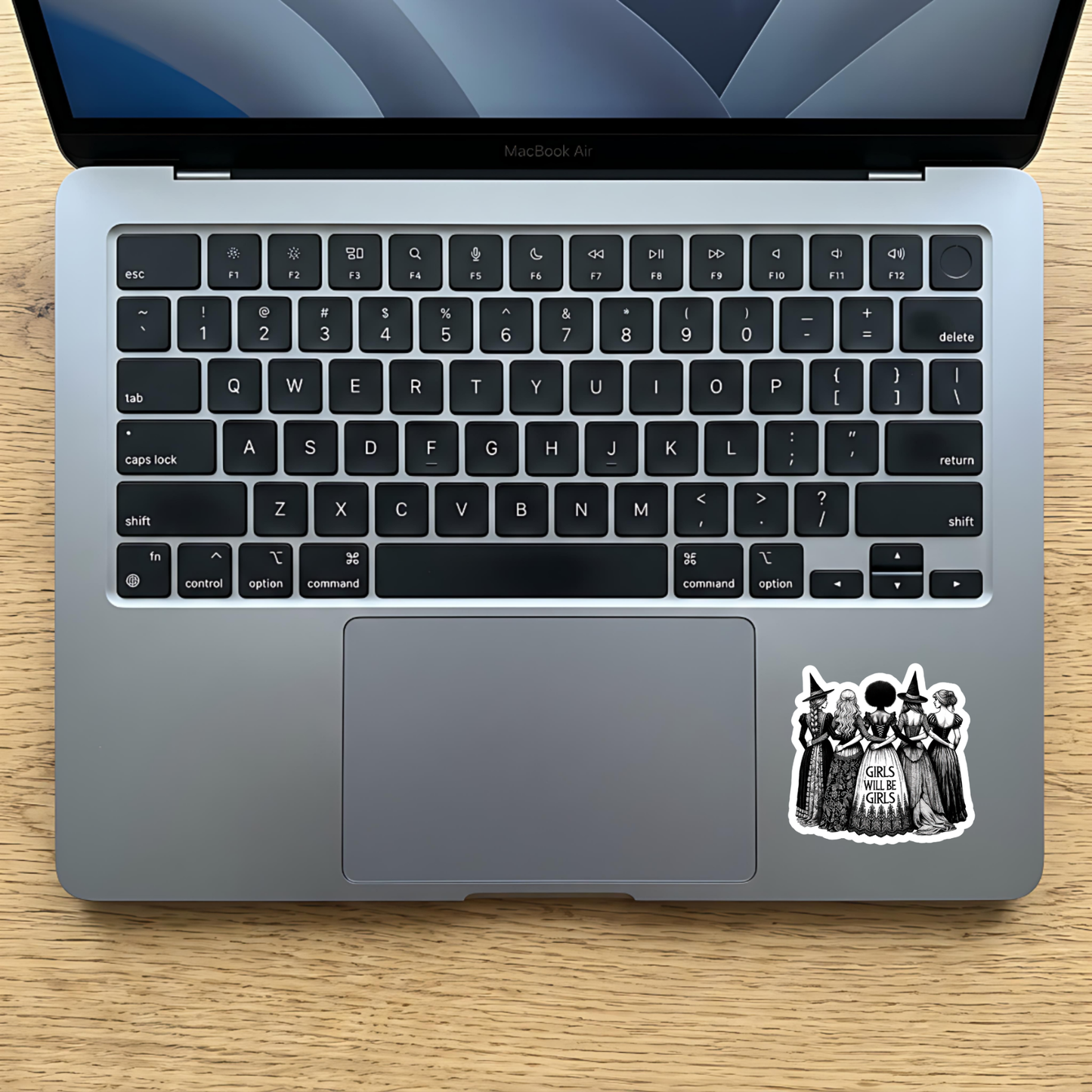 witch group sticker black white aesthetic laptop sticker