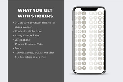 Pink Undated Monthly Hyperlinked Planner + Stickers (GoodNotes)