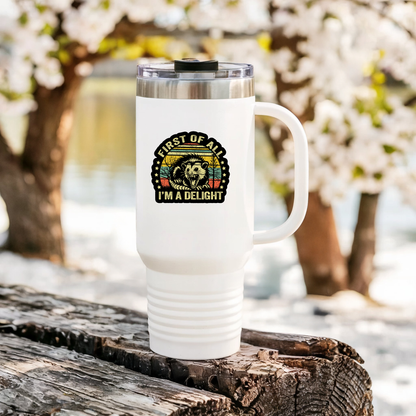 Retro sunset opossum water bottle sticker