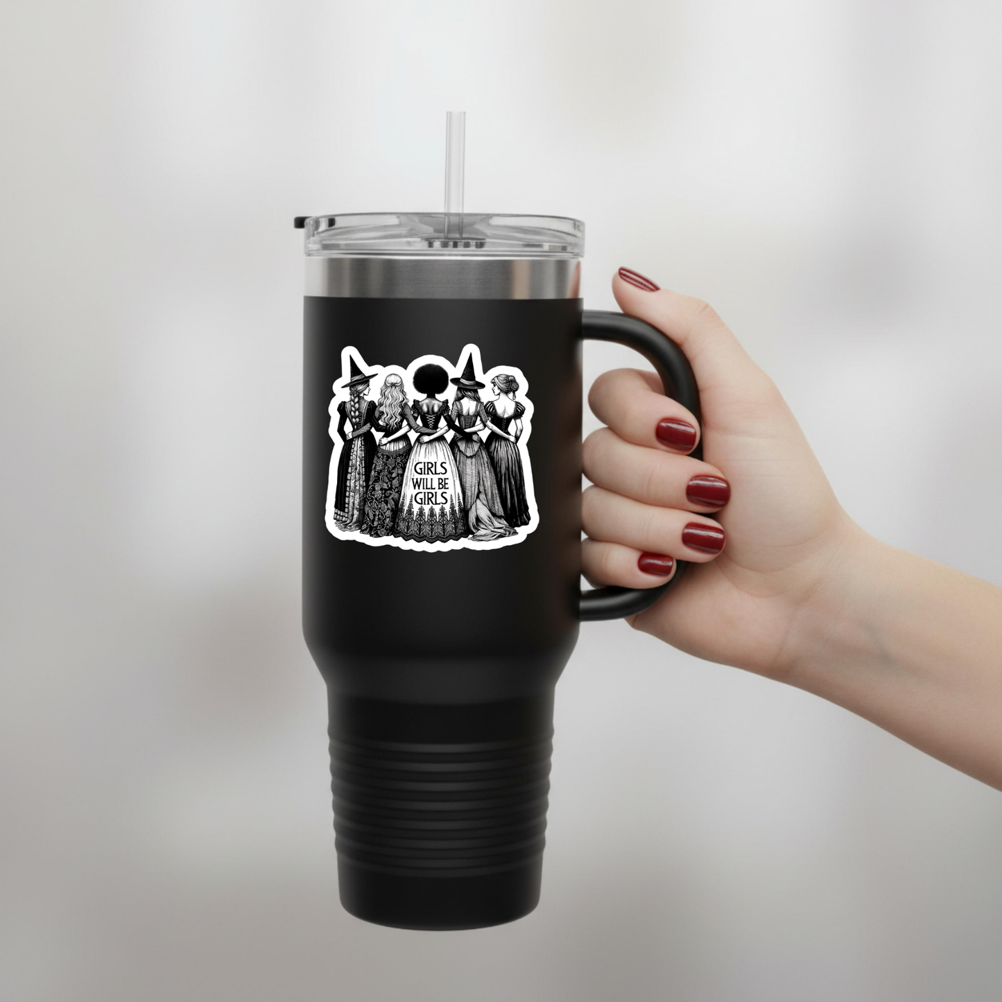 witch coven girls sticker water bottle vinyl design