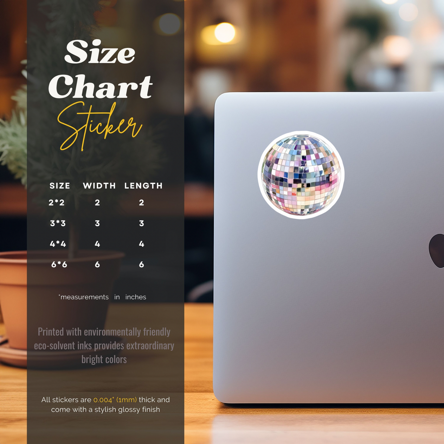 Vintage inspired disco ball decal