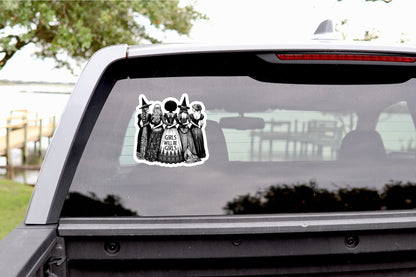 black and white witch sticker women friendship decal