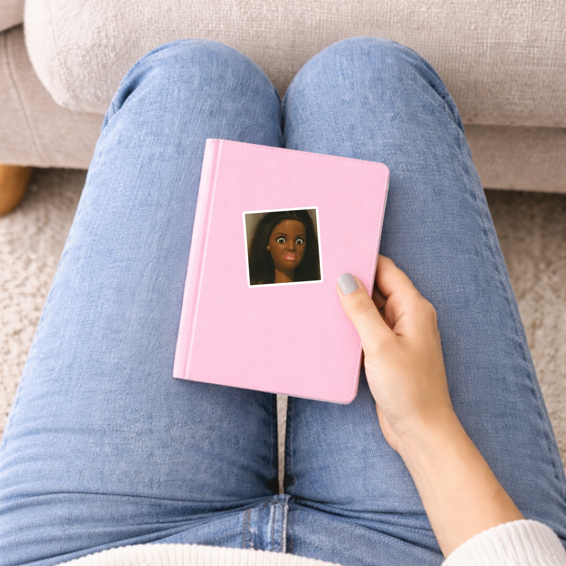Dramatic doll face meme decal