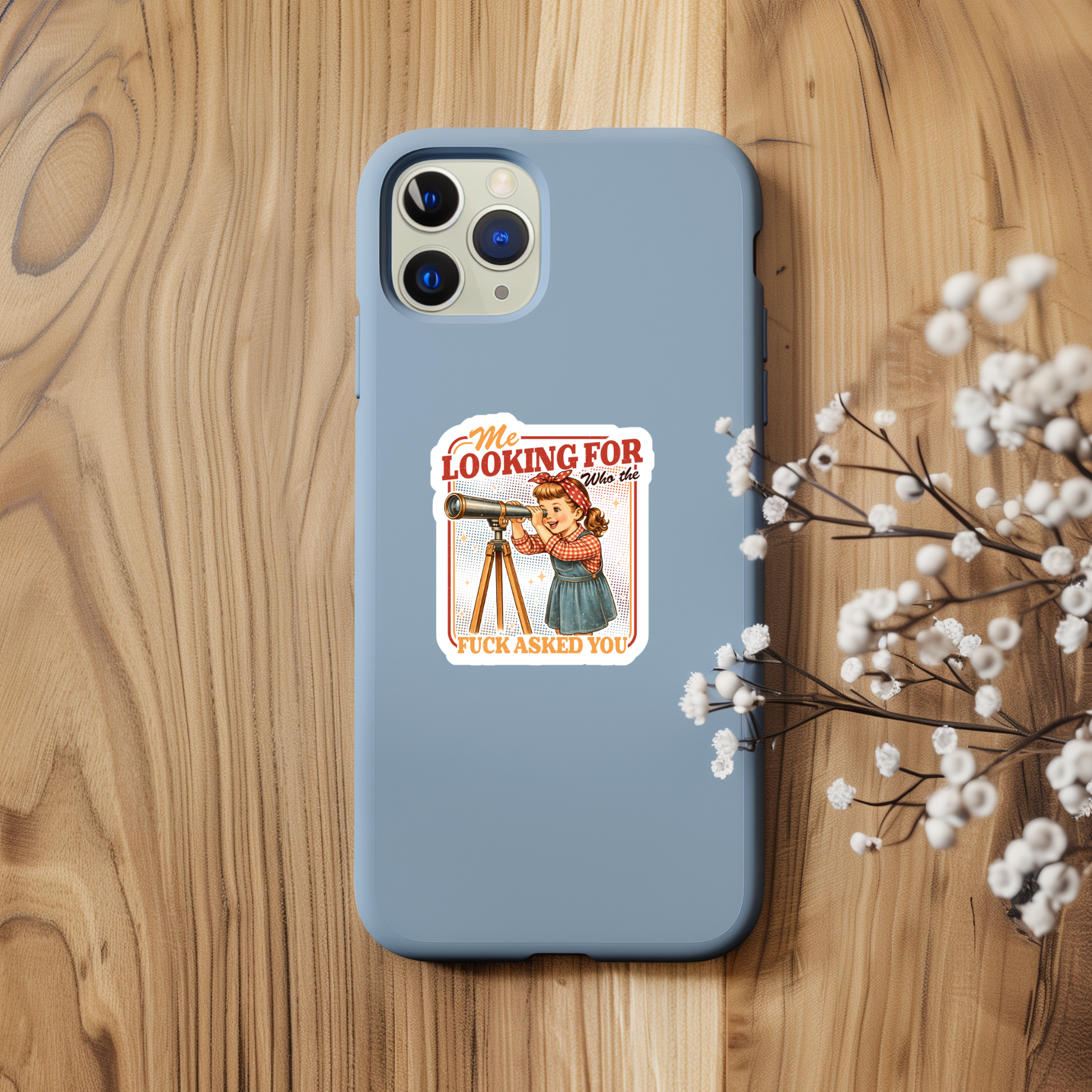 Sarcastic Telescope Girl Vinyl Sticker Decal