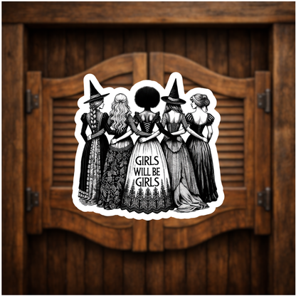 Girls wanna be girls gothic Halloween sticker 
